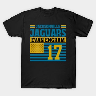 Jacksonville Jaguars Engram 17 American Flag Football T-Shirt